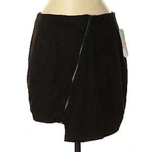 NWT GB Black Zipper Detail Velvety Soft Mini Skirt